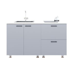 Tủ bếp dưới 1m2 gỗ cao su - hình 1