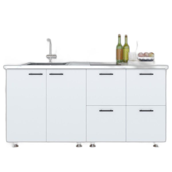 Tủ bếp dưới 1m6 gỗ cao su tự nhiên
