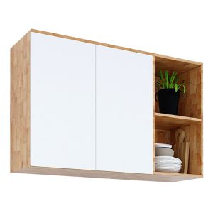 Tủ bếp trên 1m2 gỗ cao su cửa lưới - hình 1