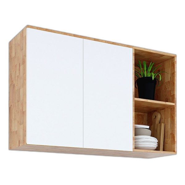 Tủ bếp trên 1m2 nhỏ gọn gỗ cao su