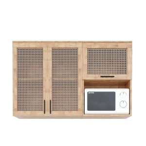 Tủ bếp trên 1m2 nhỏ gọn gỗ cao su - hình 1