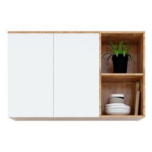 Tủ bếp trên 1m2 nhỏ gọn gỗ cao su - hình 1