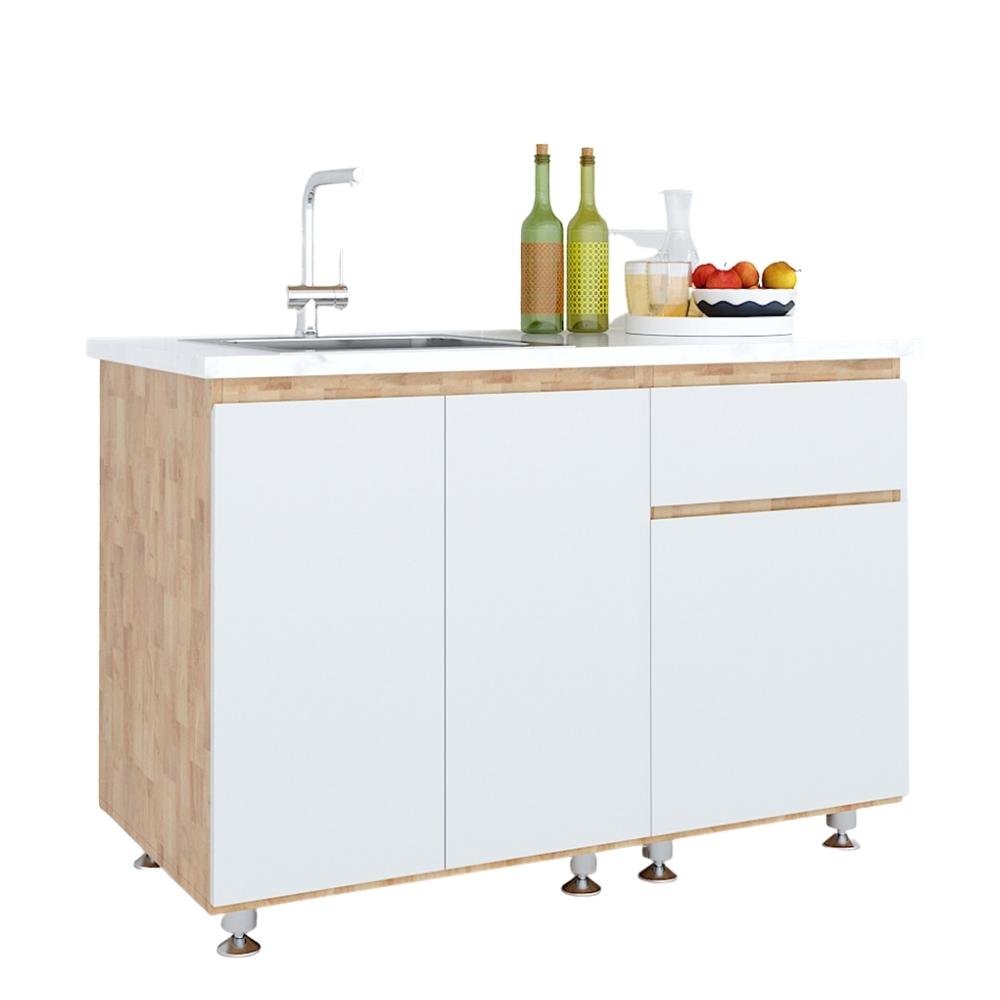 Tủ bếp trên 1m2 nhỏ gọn gỗ cao su Tủ bếp trên 1m2 nhỏ gọn gỗ cao su - hình 5