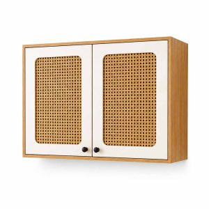 Tủ bếp trên 2 cánh 80x35x75cm gỗ cao su - hình 1