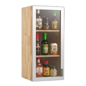Tủ bếp trên 40cm hệ 1 cửa kính mở