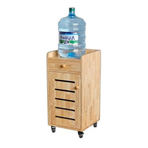 Tủ để bình nước di động 40x40x85cm gỗ cao su