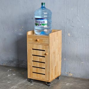 Tủ để bình nước di động 40x40x85cm gỗ cao su - hình 3