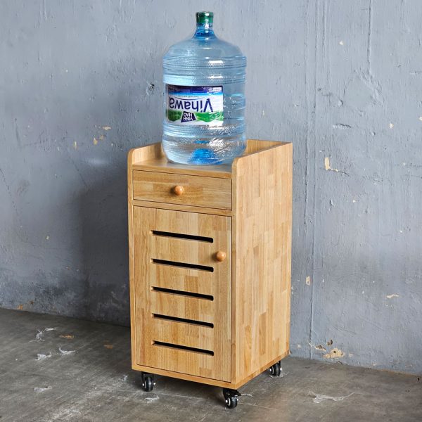 Tủ để bình nước di động 40x40x85cm gỗ cao su - hình 3