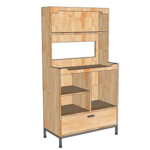 Tủ để máy pha cafe gia đình - văn phòng 80x40x150cm gỗ cao su - hình 1
