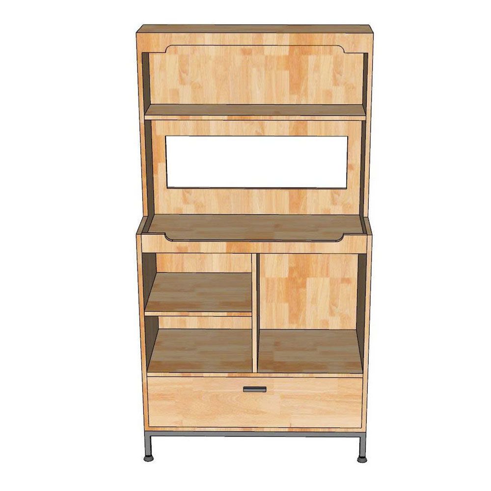 Tủ để máy pha cafe gia đình - văn phòng 80x40x150cm gỗ cao su Tủ để máy pha cafe gia đình - văn phòng 80x40x150cm gỗ cao su - hình 2