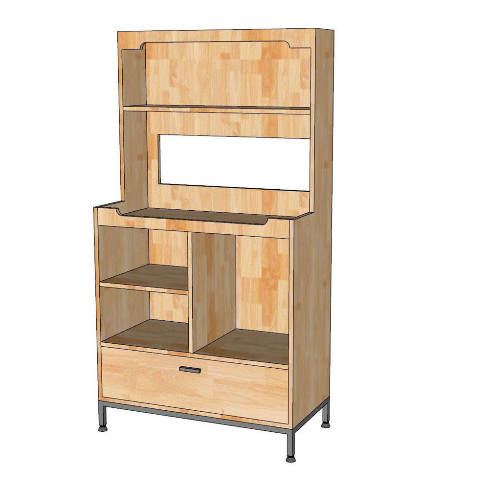 Tủ để máy pha cafe gia đình - văn phòng 80x40x150cm gỗ cao su Tủ để máy pha cafe gia đình - văn phòng 80x40x150cm gỗ cao su - hình 3