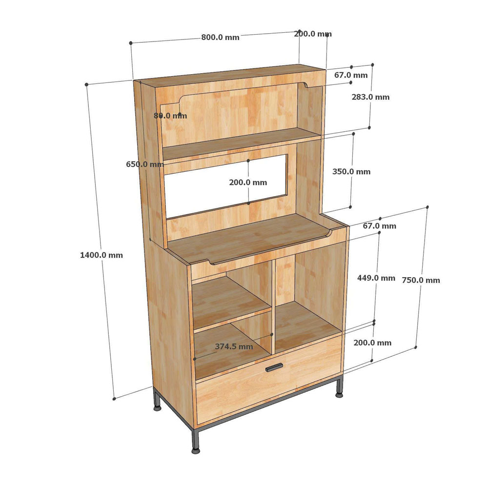 Tủ để máy pha cafe gia đình - văn phòng 80x40x150cm gỗ cao su Tủ để máy pha cafe gia đình - văn phòng 80x40x150cm gỗ cao su - hình 4
