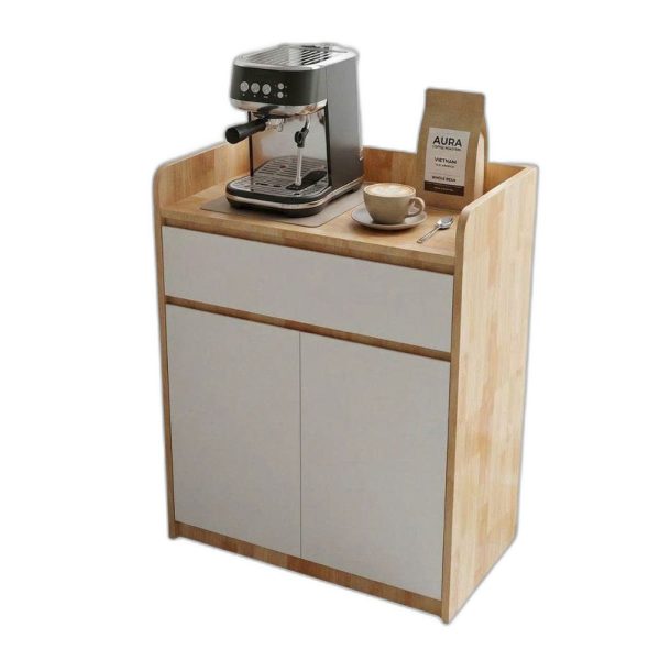 Tủ để máy pha cafe gia đình văn phòng gỗ cao su