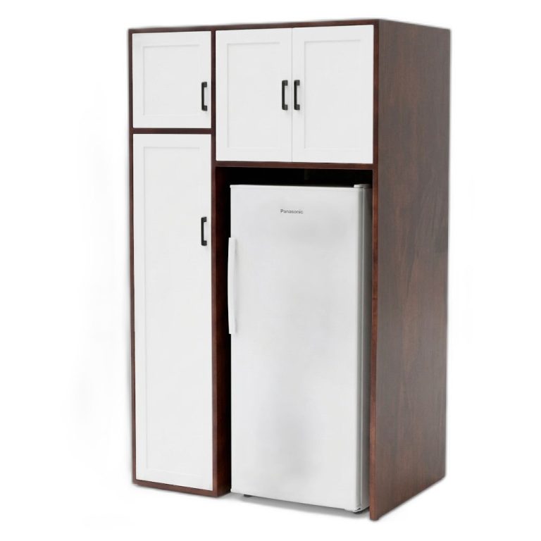 Tủ để tủ lạnh 100x66x170cm gỗ cao su