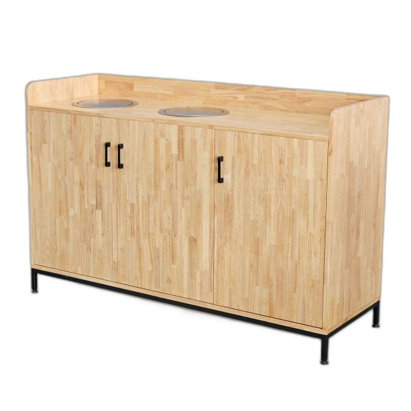 Tủ đựng rác 2 ngăn 150x50x95cm gỗ cao su