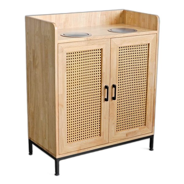 Tủ đựng rác 2 ngăn 80x40x95 gỗ cao su