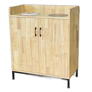 Tủ đựng thùng rác 80x40x95cm gỗ cao su