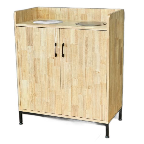 Tủ đựng thùng rác 80x40x95cm gỗ cao su