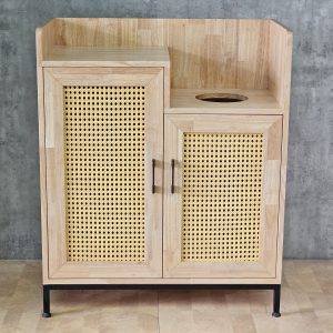 Tủ đựng thùng rác 80x40x95cm gỗ cao su - hình 1