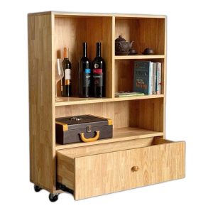 Tủ Kệ di động gỗ cao su 80x30x107cm