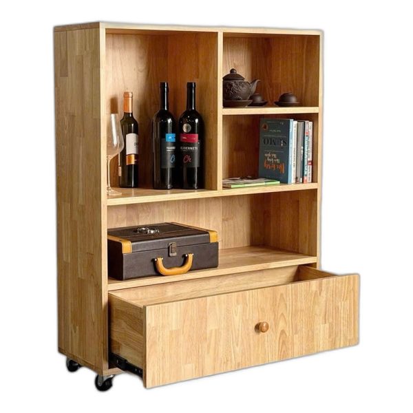 Tủ Kệ di động gỗ cao su 80x30x107cm