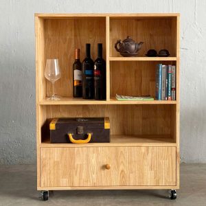 Tủ Kệ di động gỗ cao su 80x30x107cm - hình 1