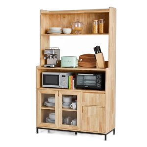 Tủ kệ nhà bếp 117x45x193cm gỗ cao su
