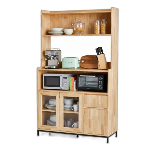 Tủ kệ nhà bếp 117x45x193cm gỗ cao su