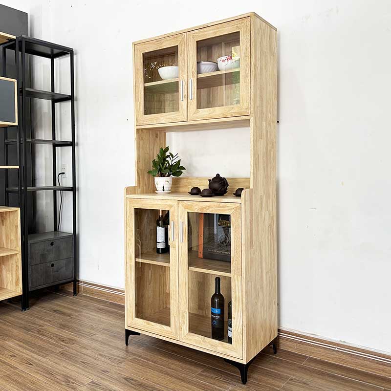 Tủ phòng ăn 80x40x172cm gỗ cao su Tủ phòng ăn 80x40x172cm gỗ cao su - hình 1
