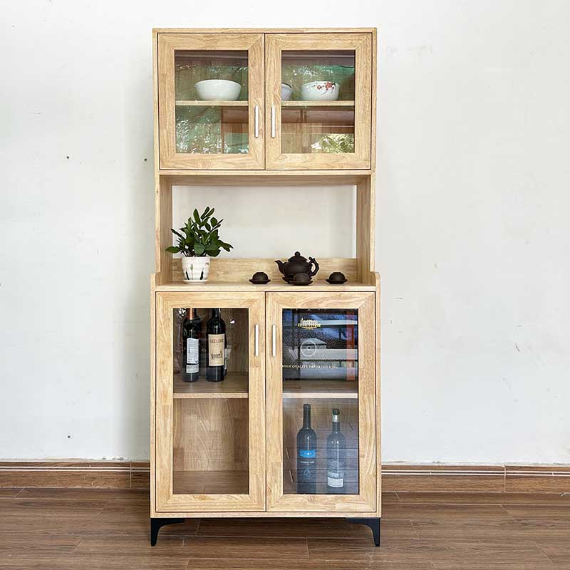 Tủ phòng ăn 80x40x172cm gỗ cao su Tủ phòng ăn 80x40x172cm gỗ cao su - hình 2