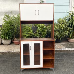 Tủ phòng ăn gỗ tự nhiên chân sắt - hình 1