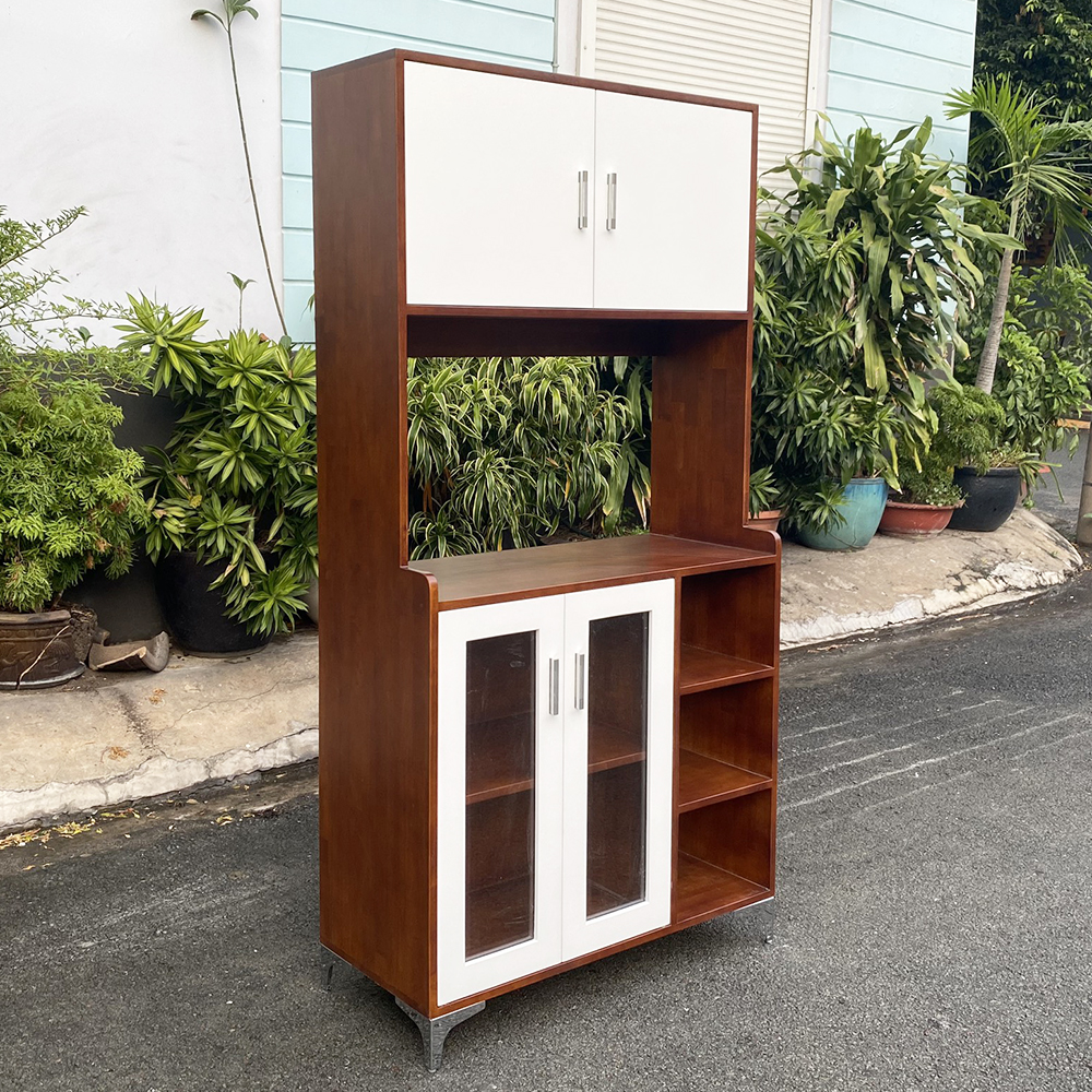 Tủ phòng ăn gỗ tự nhiên chân sắt Tủ phòng ăn gỗ tự nhiên chân sắt - hình 2