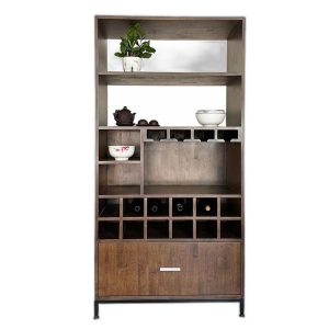 Tủ phòng ăn kết hợp tủ rượu gỗ cao su