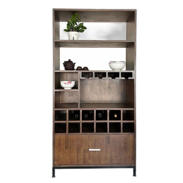 Tủ phòng ăn kết hợp tủ rượu gỗ cao su