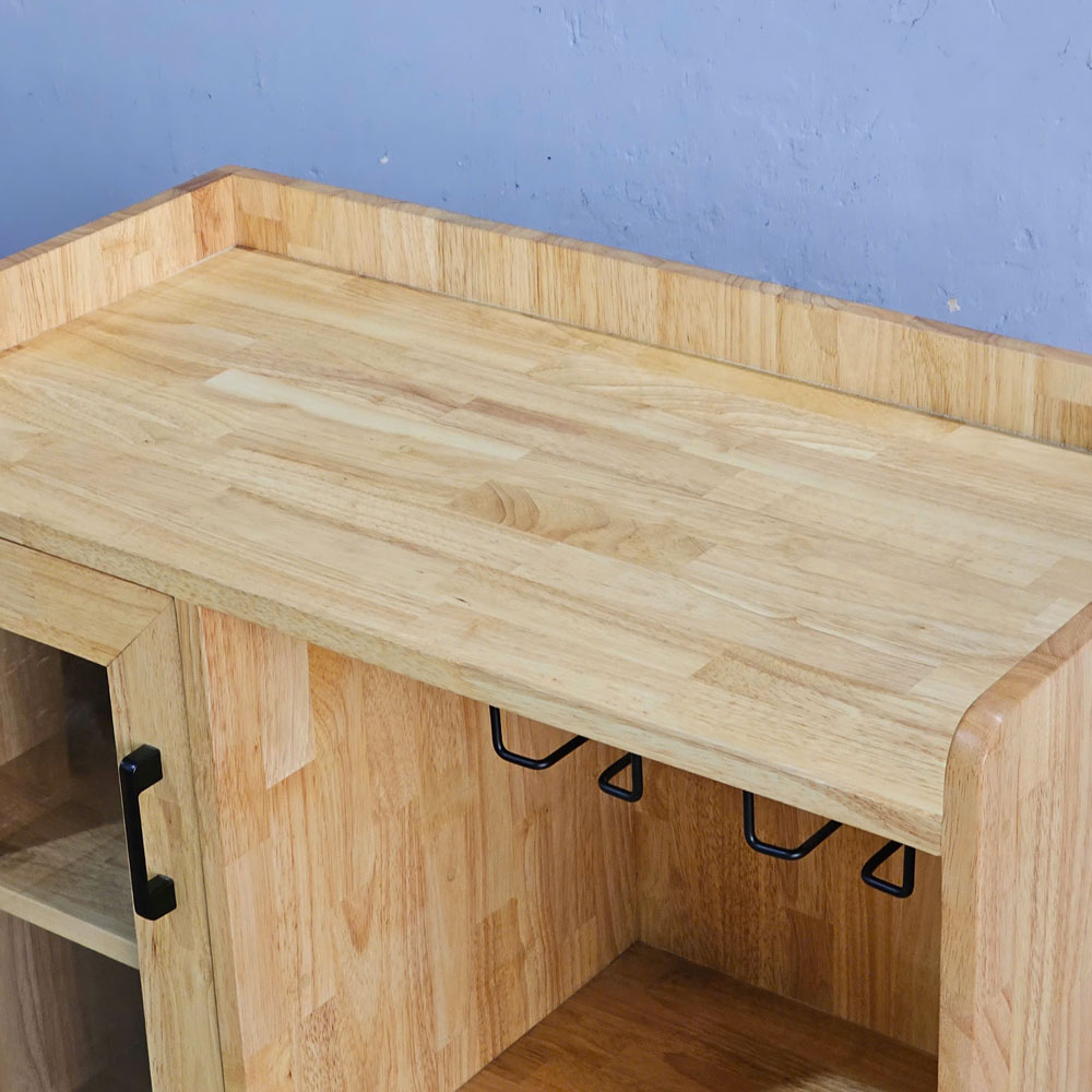 Tủ rượu di động 80x40x115cm gỗ cao su Tủ rượu di động 80x40x115cm gỗ cao su - hình 3
