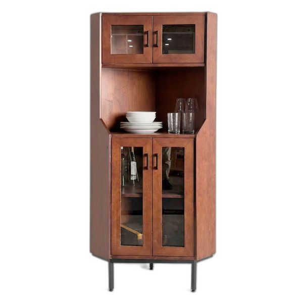 Tủ Rượu góc tường gỗ cao su 60x60x180cm
