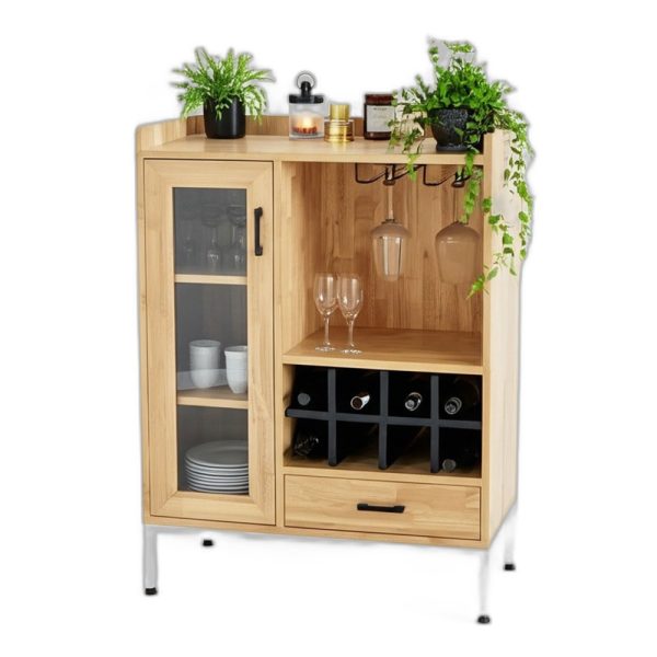 Tủ rượu LIVO 80x40x105cm gỗ cao su