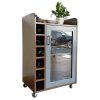 Tủ rượu mini di động gỗ tự nhiên