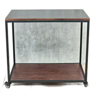 Xe đẩy 2 tầng 82x50x74cm gỗ cao su