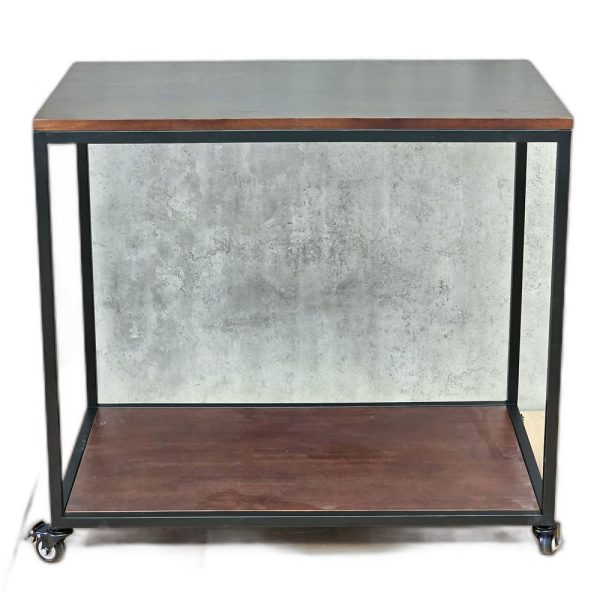 Xe đẩy 2 tầng 82x50x74cm gỗ cao su
