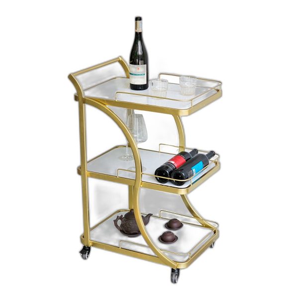 Xe đẩy rượu 3 tầng 40x54x85cm mặt đá