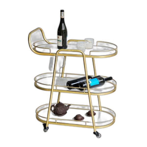 Xe đẩy rượu trà 35x68x82cm mặt đá
