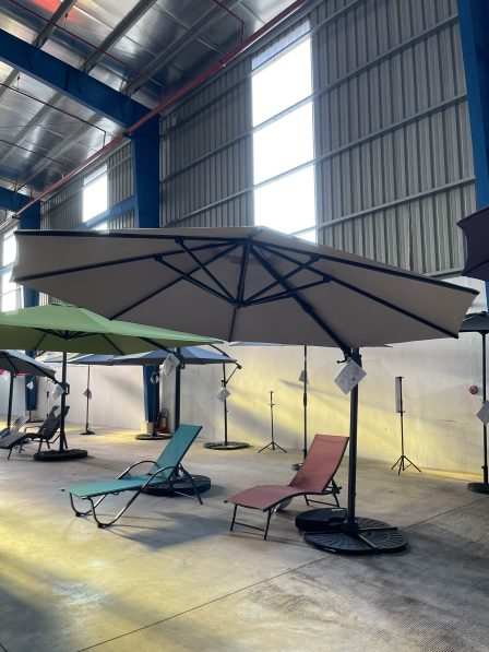 Dù che nắng ngoài trời D080 khung thép vải dù chống UV